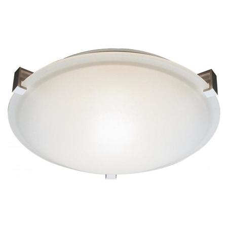 TRANS GLOBE Two Light Brushed Nickel White Frosted Glass Bowl Flush Mount 59006 BN